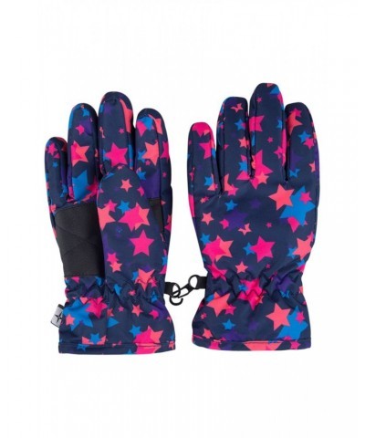 Printed Kids Ski Gloves Navy $11.99 Ski