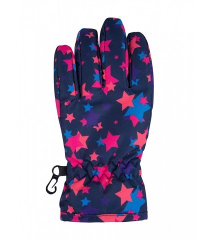 Printed Kids Ski Gloves Navy $11.99 Ski