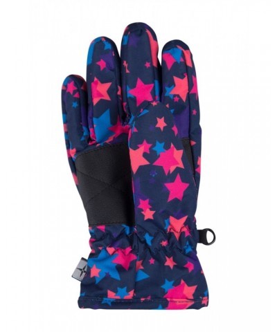 Printed Kids Ski Gloves Navy $11.99 Ski