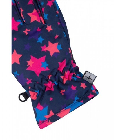 Printed Kids Ski Gloves Navy $11.99 Ski