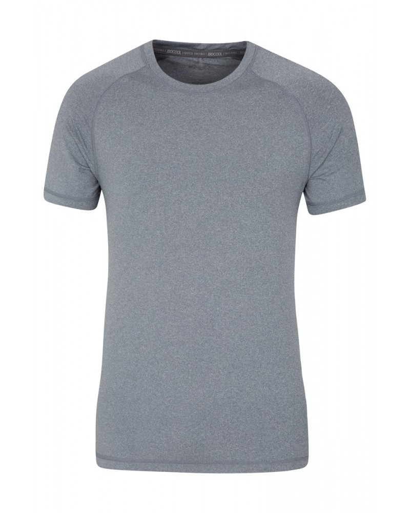 Agra Mens Melange T-Shirt Light Grey $15.38 Active