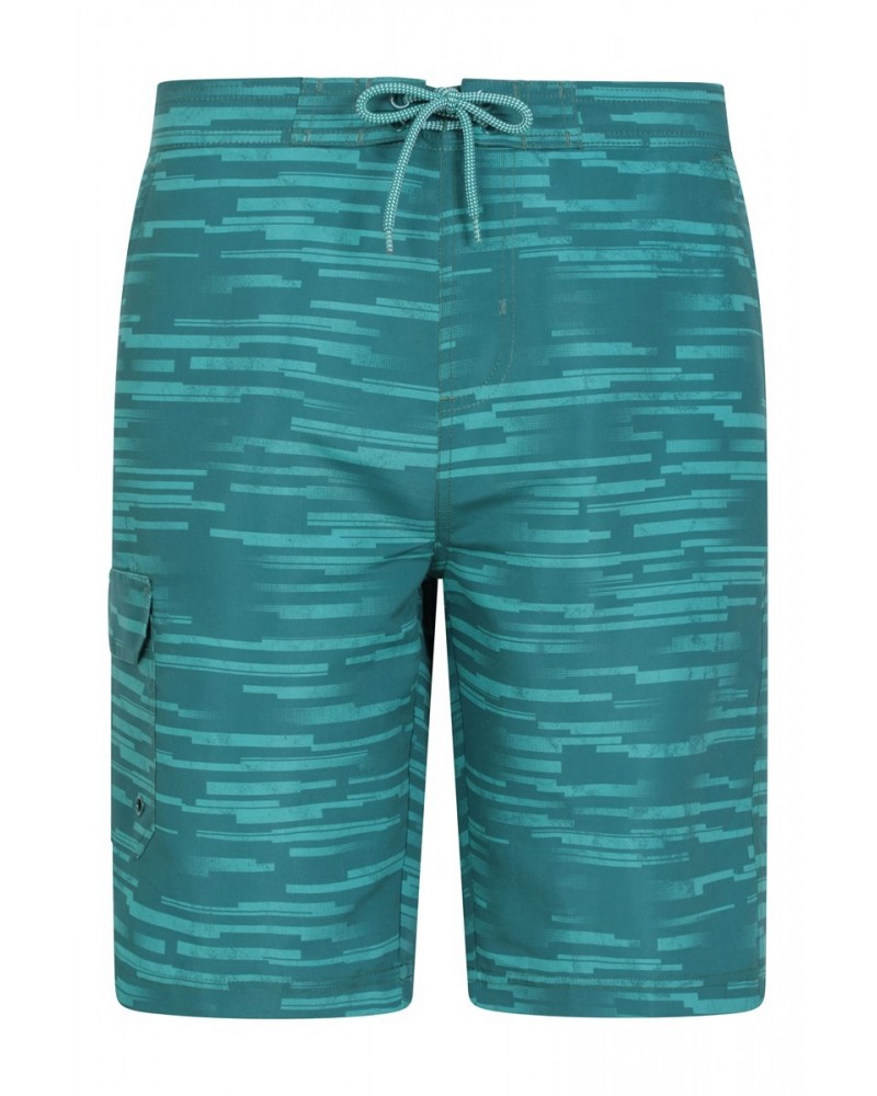 Ocean Printed Mens Boardshorts Petrol $13.74 Pants