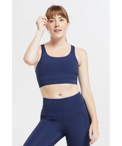 Recycled Mid-Support Womens Sports Bra Navy $16.23 Active