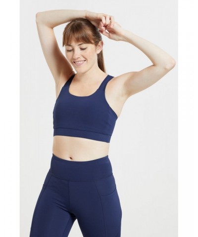 Recycled Mid-Support Womens Sports Bra Navy $16.23 Active