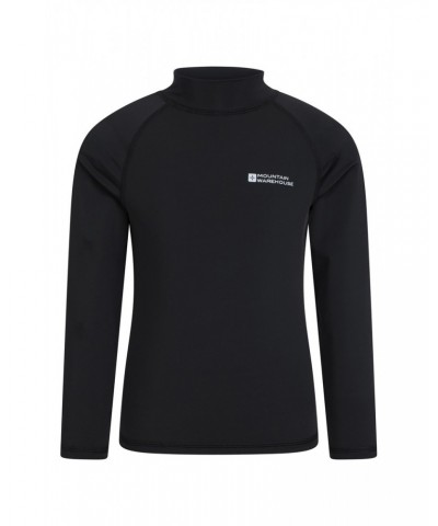 Kids Long Sleeved Rash Guard Black $15.18 Tops