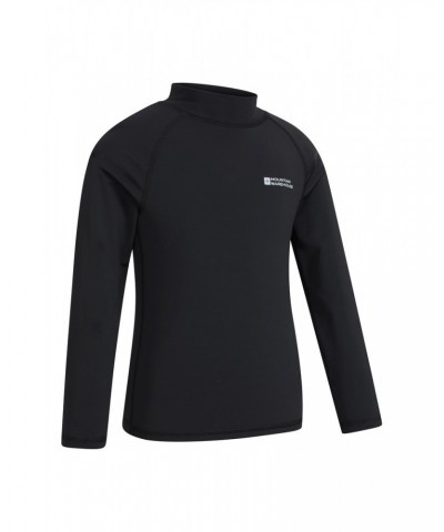 Kids Long Sleeved Rash Guard Black $15.18 Tops