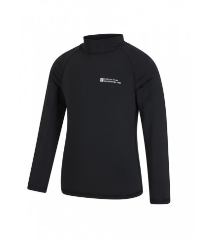 Kids Long Sleeved Rash Guard Black $15.18 Tops