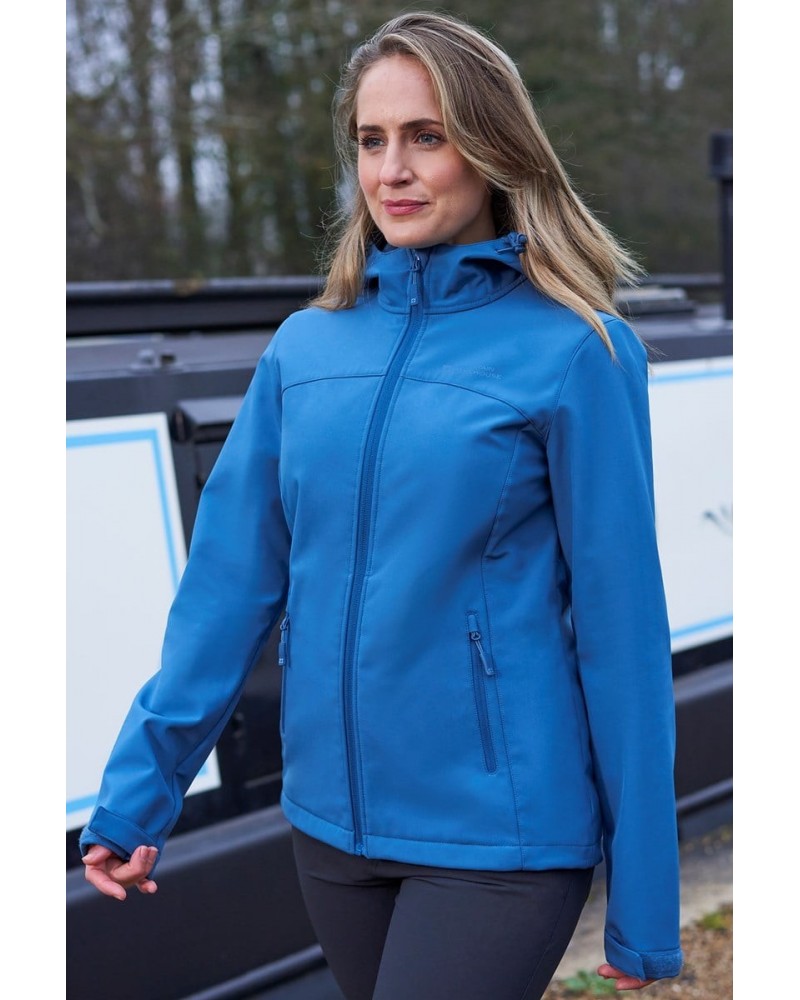 Exodus Womens Water Resistant Softshell Jacket Blue $33.60 Jackets