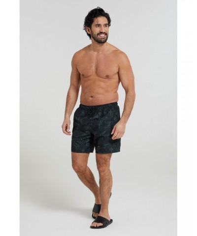 Aruba Printed Mens Swim Shorts Dark Green $13.74 Pants