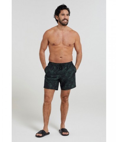 Aruba Printed Mens Swim Shorts Dark Green $13.74 Pants