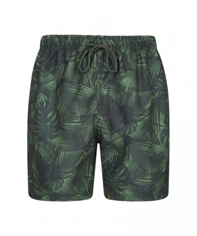 Aruba Printed Mens Swim Shorts Dark Green $13.74 Pants