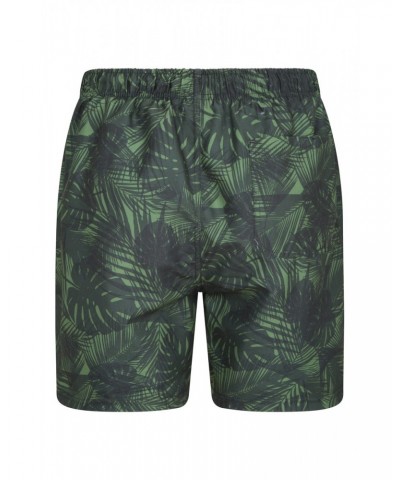 Aruba Printed Mens Swim Shorts Dark Green $13.74 Pants