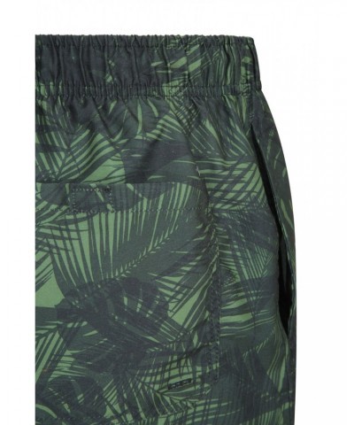 Aruba Printed Mens Swim Shorts Dark Green $13.74 Pants