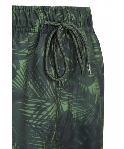 Aruba Printed Mens Swim Shorts Dark Green $13.74 Pants