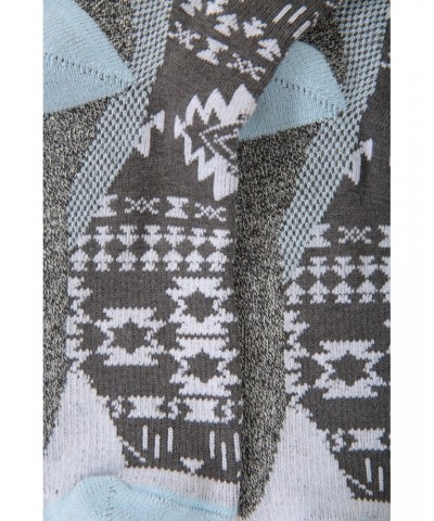 Polar Womens Patterned Merino Technical Knee Length Ski Socks Grey $12.74 Accessories