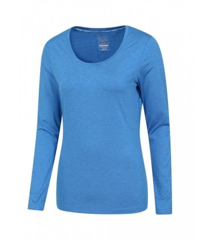 Panna Womens Long Sleeved Top Dark Blue $13.51 Active