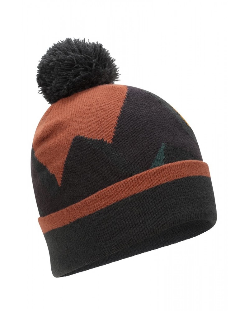 Everett Mountain Mens Recycled Beanie Rust $11.39 Ski