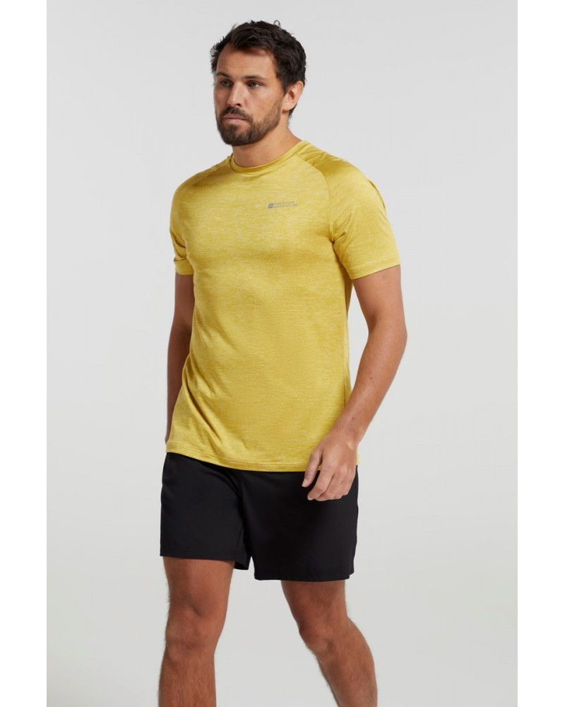 Agra IsoCool Mens Striped Tee Yellow $16.82 Active