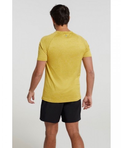 Agra IsoCool Mens Striped Tee Yellow $16.82 Active