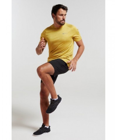 Agra IsoCool Mens Striped Tee Yellow $16.82 Active