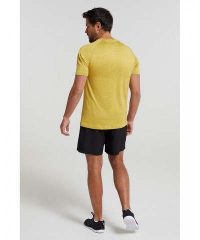 Agra IsoCool Mens Striped Tee Yellow $16.82 Active