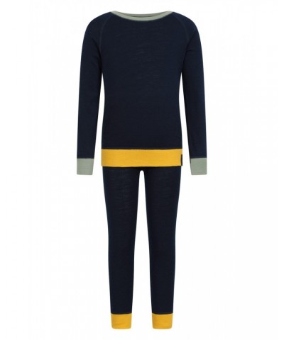 Kids Merino Colour Block Set Navy $25.64 Base Layers