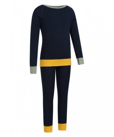 Kids Merino Colour Block Set Navy $25.64 Base Layers