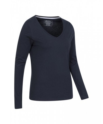 Eden Womens Organic V-Neck T-Shirt Navy $13.77 Tops