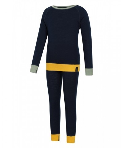 Kids Merino Colour Block Set Navy $25.64 Base Layers