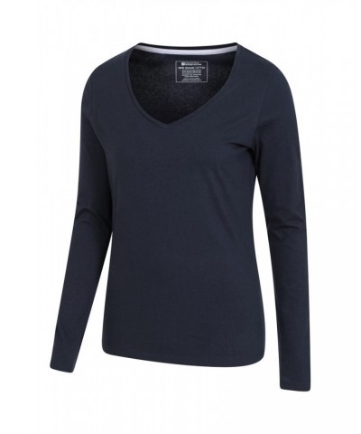 Eden Womens Organic V-Neck T-Shirt Navy $13.77 Tops