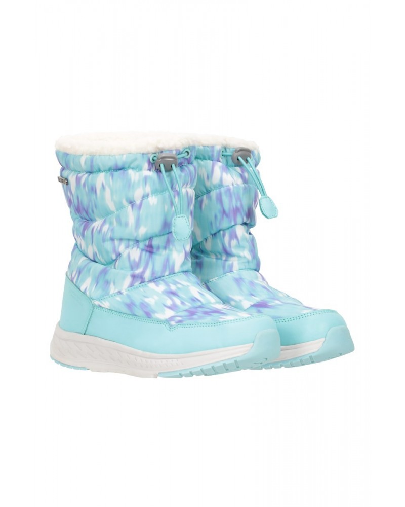 Glide Kids Adaptive Printed Snow Boots Blue $21.60 Footwear