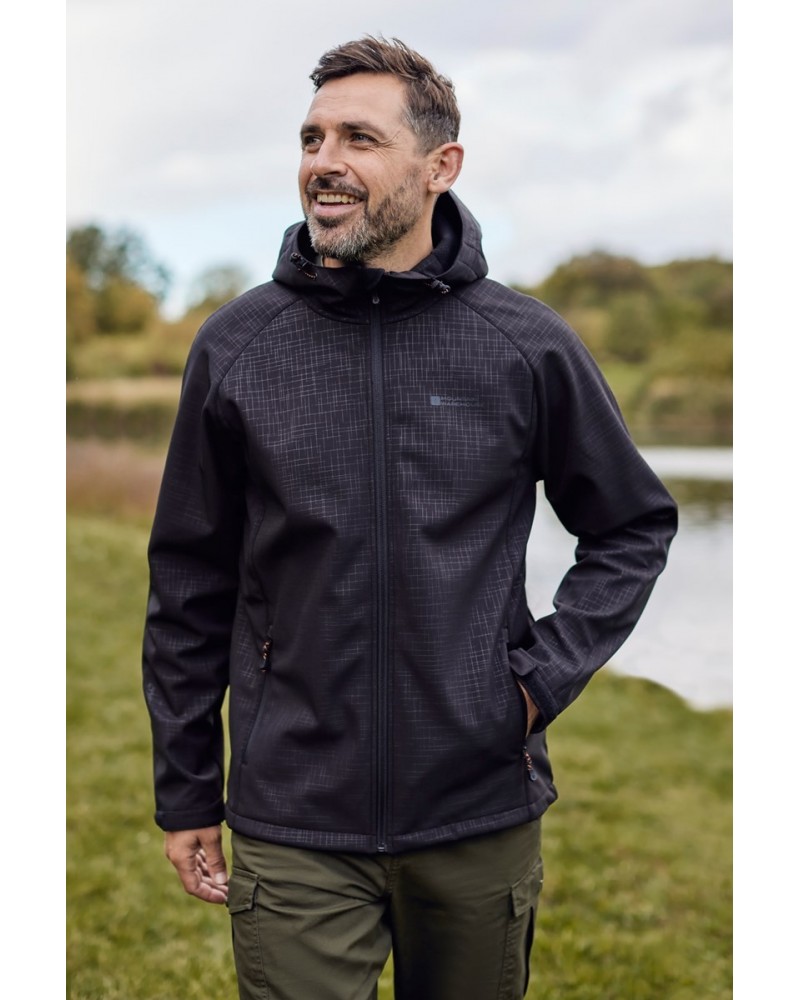 Exodus Printed Mens Showerproof Softshell Charcoal $35.69 Jackets