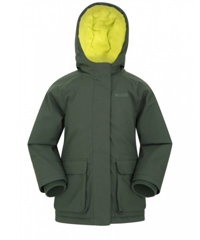 Kids Fleece Lined Waterproof Jacket Khaki $26.95 Jackets