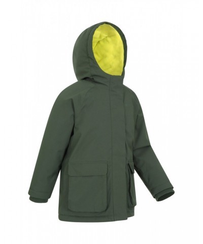 Kids Fleece Lined Waterproof Jacket Khaki $26.95 Jackets