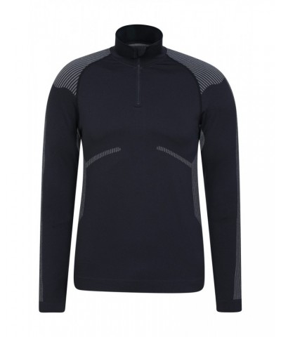 Freestyle Mens Seamless Zip-Neck Base Layer Black $17.69 Active