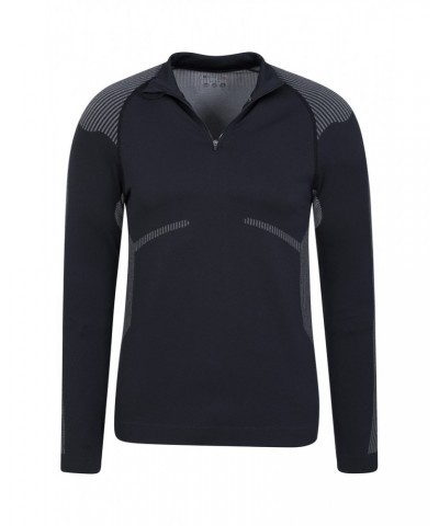 Freestyle Mens Seamless Zip-Neck Base Layer Black $17.69 Active