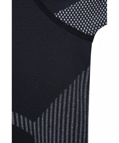 Freestyle Mens Seamless Zip-Neck Base Layer Black $17.69 Active