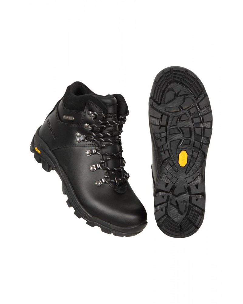 Latitude Extreme Womens Waterproof Leather Hiking Boots Black $42.00 Footwear