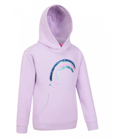 Sequin Rainbow Kids Hoodie Lilac $17.39 Tops