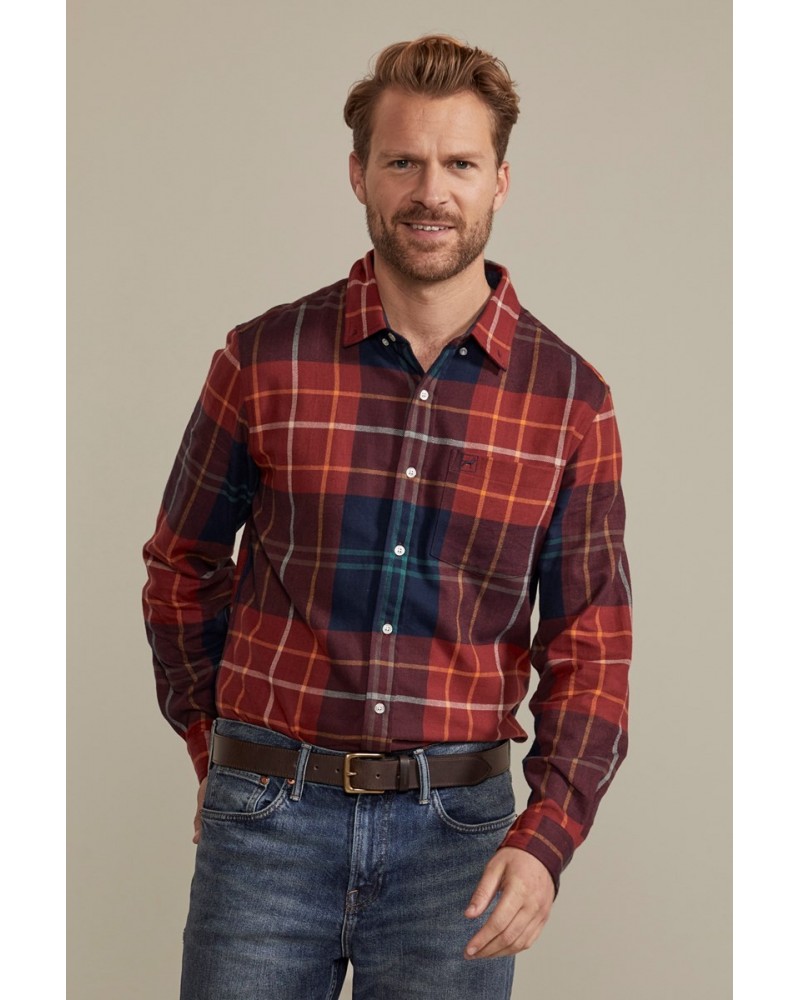 Ringwood Mens Flannel Shirt Burgundy $32.40 Tops