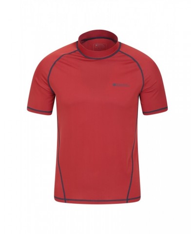 Recycled Mens Rash Guard Dark Red $13.10 Swimwear