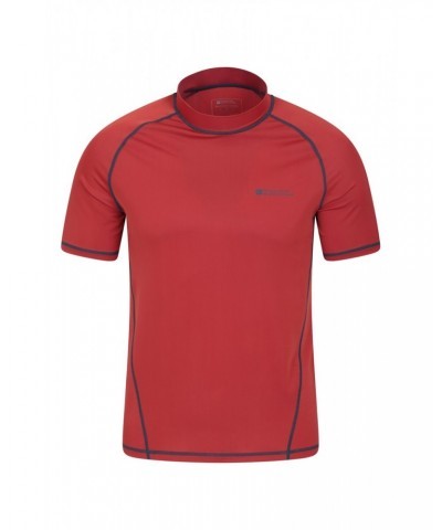 Recycled Mens Rash Guard Dark Red $13.10 Swimwear