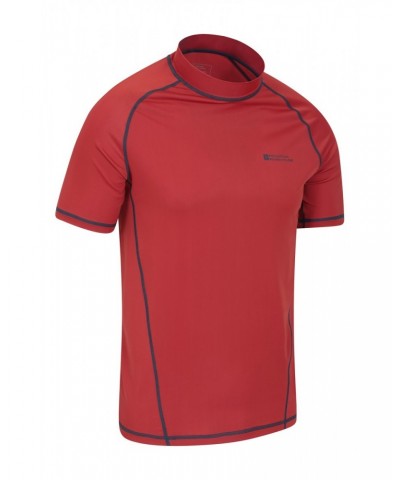 Recycled Mens Rash Guard Dark Red $13.10 Swimwear