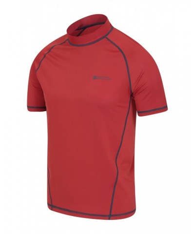 Recycled Mens Rash Guard Dark Red $13.10 Swimwear