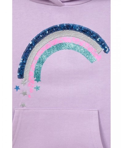 Sequin Rainbow Kids Hoodie Lilac $17.39 Tops