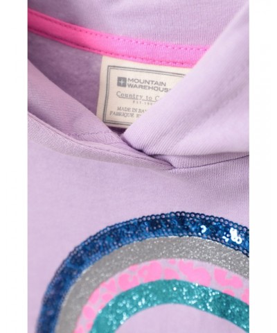 Sequin Rainbow Kids Hoodie Lilac $17.39 Tops