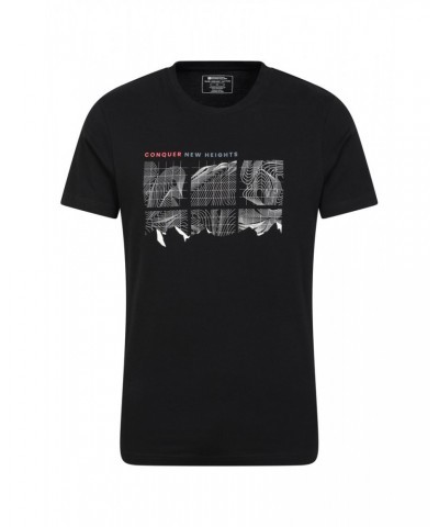 Tech Mountains Mens Organic T-shirt Jet Black $15.51 Tops