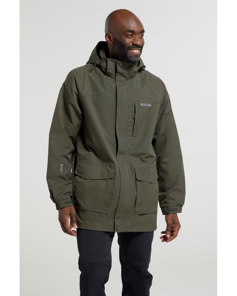 Glacier II Mens Long Waterproof Jacket Dark Khaki $45.89 Jackets