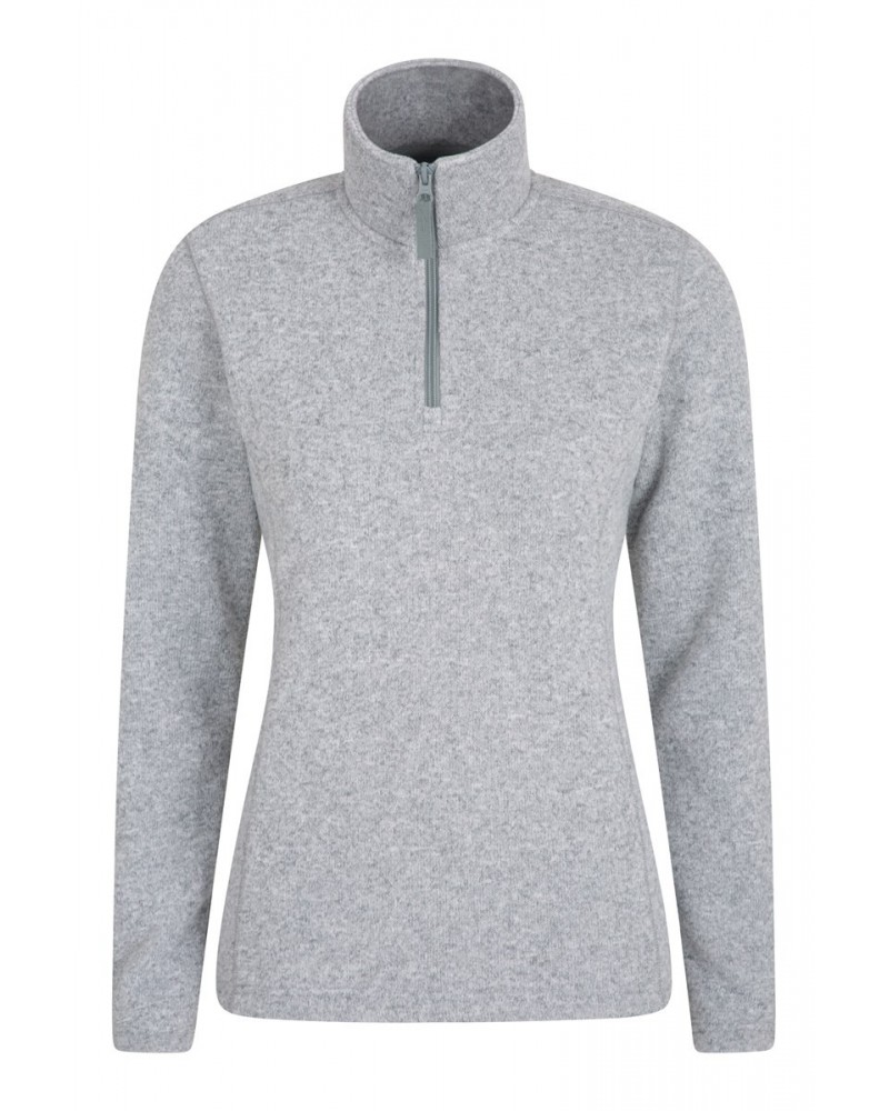 Idris Womens Half Zip Fleece Grey $18.13 Fleece