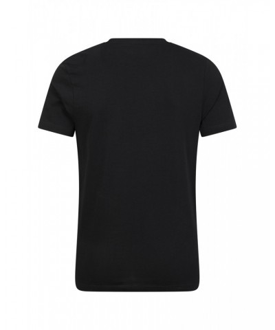 Tech Mountains Mens Organic T-shirt Jet Black $15.51 Tops